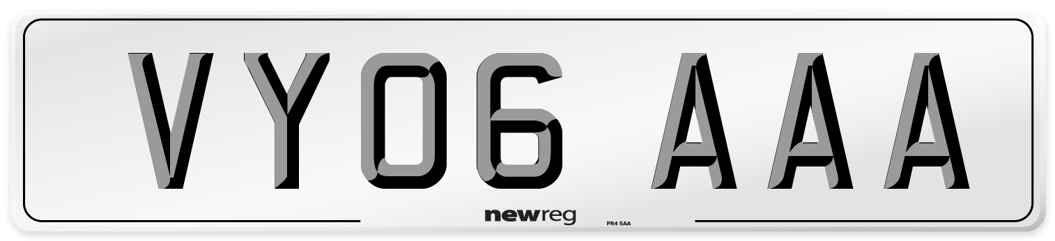 VY06 AAA Number Plate from New Reg